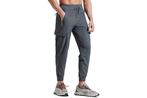 Libin Men's Lightweight Joggers Quick Dry Cargo Hiking Pants Track Running Workout Athletic Travel Golf Casual Outdoor Pants