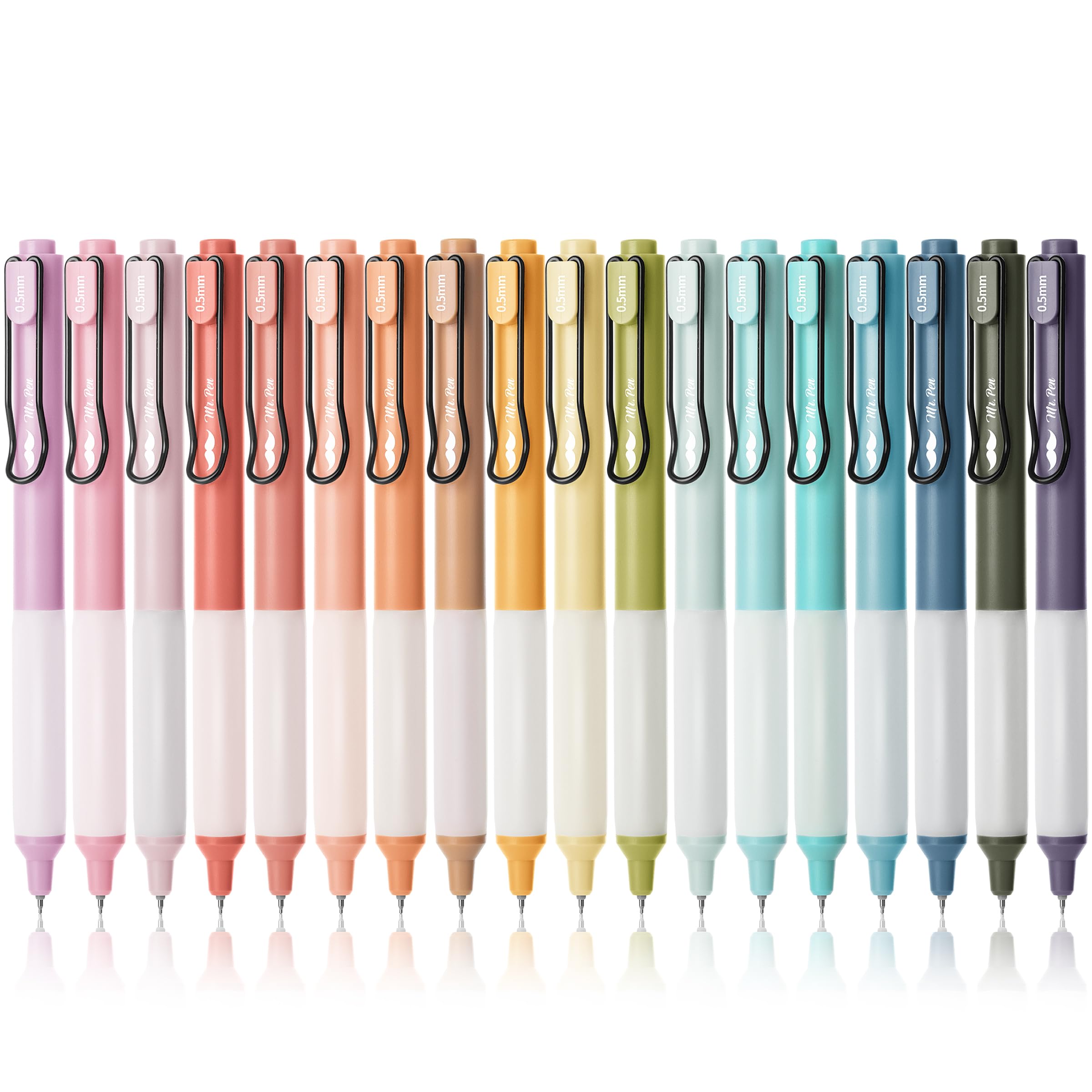 Photo 1 of Mr. Pen- Retractable Gel Pens, 18 Pack, Black Ink, Vintage & Pastel Barrels, Fast Dry, Fine Point 0.5mm, Aesthetic for Journaling