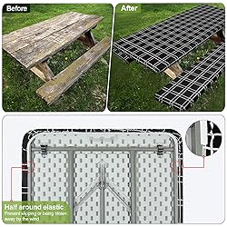 Picnic Table Cover with Bench Covers Camping