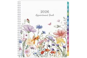 GOIUNLT 2026 Appointment Book - January - December 2026, Appointment Planner with Weekly ＆ Monthly Spread, 8.5'' x 10.5'', Large, 15 Minute Increments, 2026 Daily Planner with Pockets, Tabs, Flexible Cover
