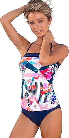 strapless blouson tankini top