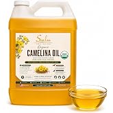 100% Pure Extra Virgin USDA Organic Unrefined Cold Pressed Camelina Seed Oil 1 Gallon (128 FL.OZ)-Great oil for Cooking, Pet/Animal Nutrition and Skin Care