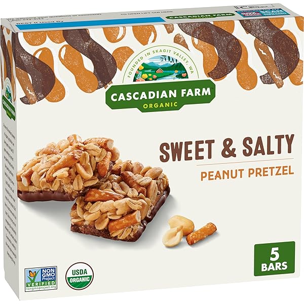 CASCADIAN FARM, BAR PEANUT PRETZEL ORGANIC 5 COUNT, 1.2 OUNCE