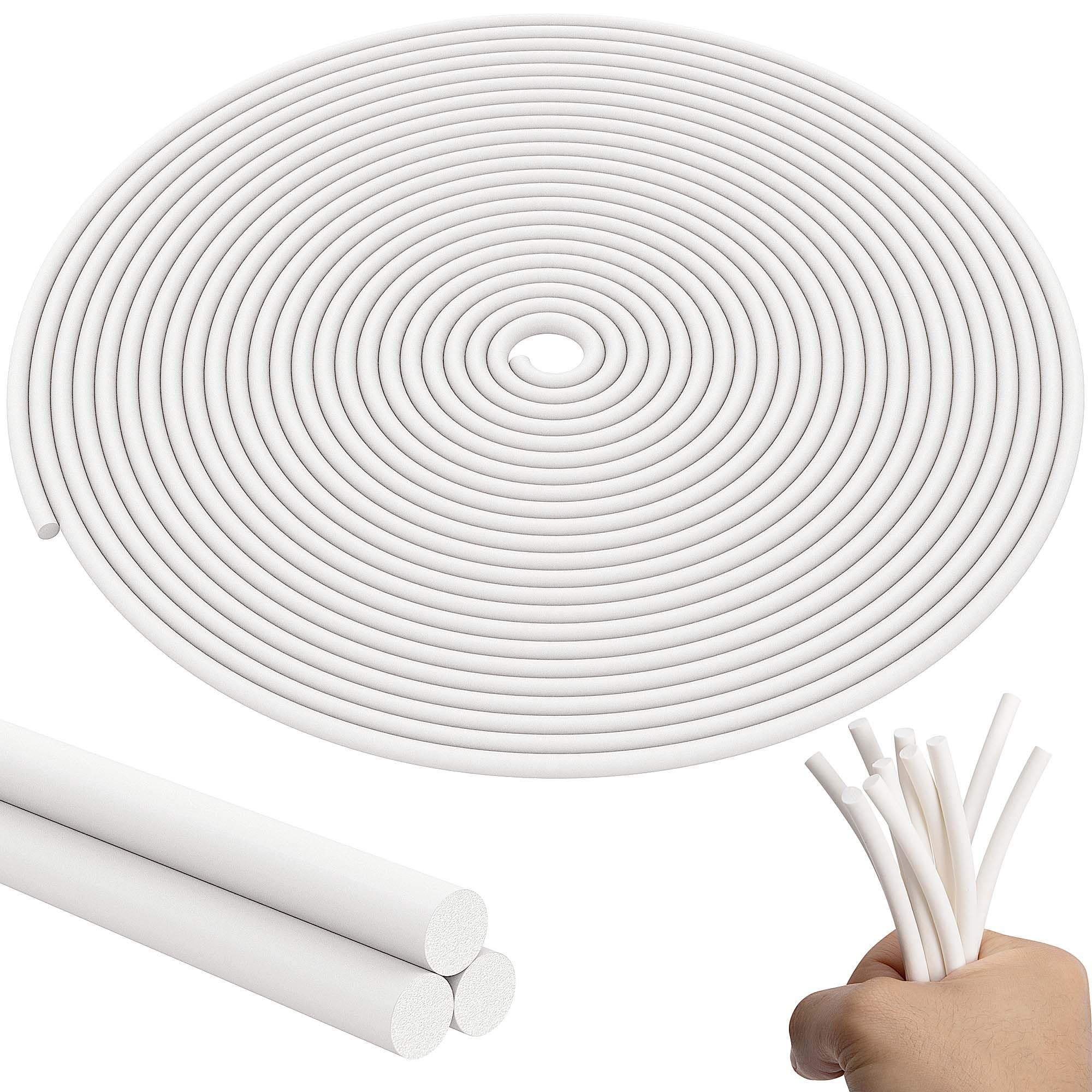 Photo 1 of moonoom 32.8Ft Foam Silicone Backer Rod, White Crack Caulk Saver, Concrete Expansion Joint Filler for Wall Tile Gaps Joints Filling and Sealing (1/8 Inch)