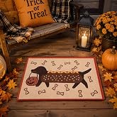 Junkin Halloween Dachshund Dog Pumpkin Doormat Coir Rug Outdoor Mat (Brown) | Entrance Shoe Mat, Bedroom Rugs, Non Slip Floor Mats, Front Door Mat, Carpet Decoration for Entryway Indoor Bathroom Locker