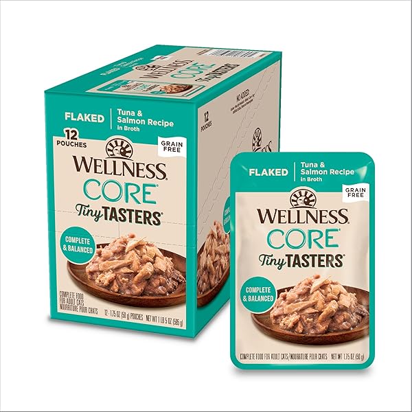 WELLNESS CORE TINY TASTERS FLAKED ADULT WET CAT...