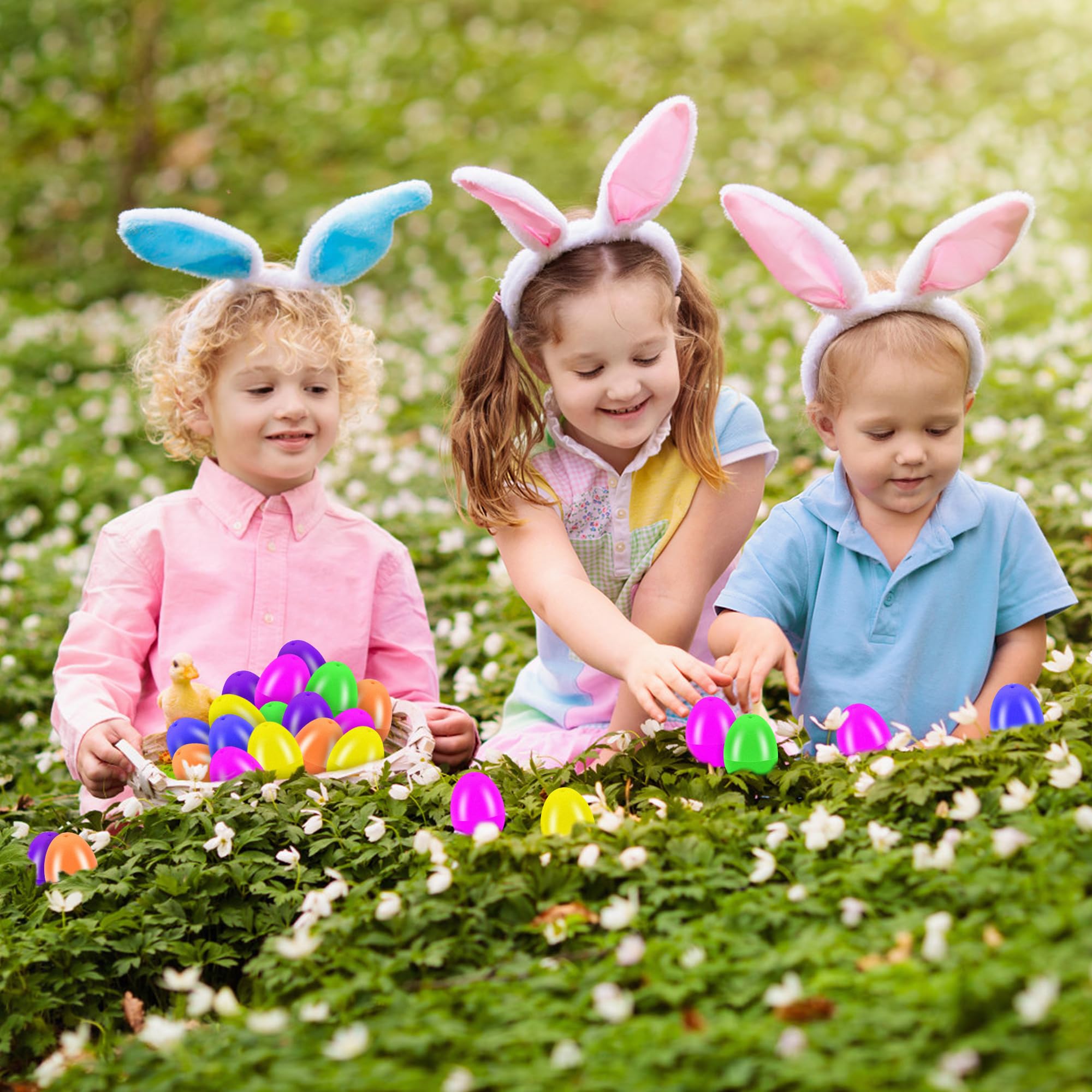 24 Packs Easter Eggs Fillers - Squishy Cat Paw Squeeze with Colorful Eggs for Easter Baskets,Egg Hunt, Toddler, Kids, Boys, School Class Classroom Party Favor