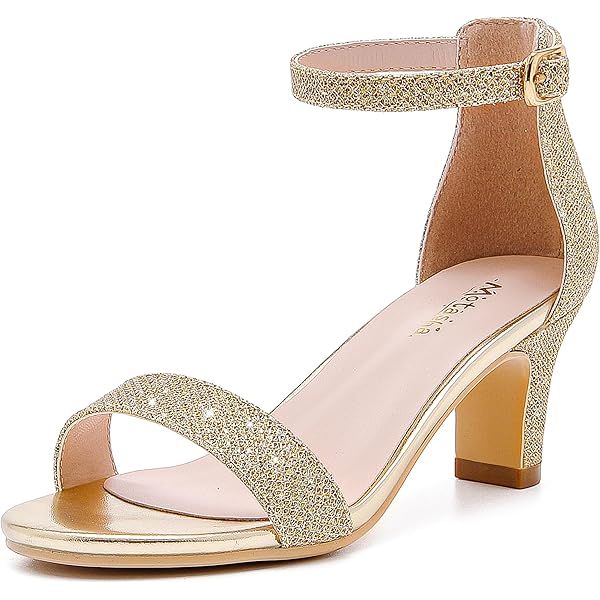 High Heels DREA PAIRS Girls Sandals Low Heel Dress Open