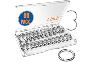 JANCAN 50 PCS Binder Rings Loose Leaf Binder Book Rings - 1 inch Multifunctional Loose Leaf Key Ring Clips for Papers,Index Cards,Office,School,Home Crafts Ornaments and DIY Arts