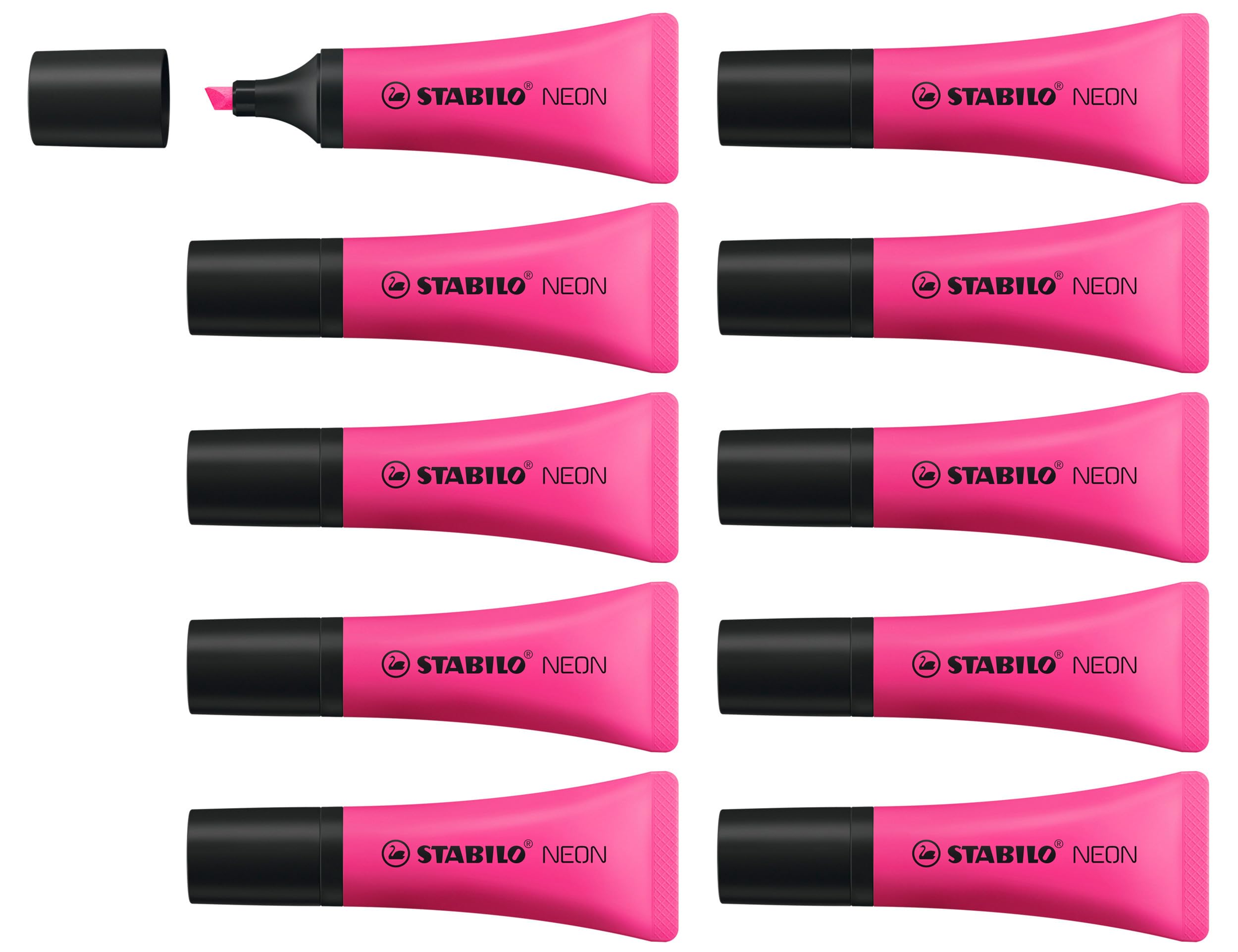 STABILO Highlighter NEON - Pack of 10 - magenta