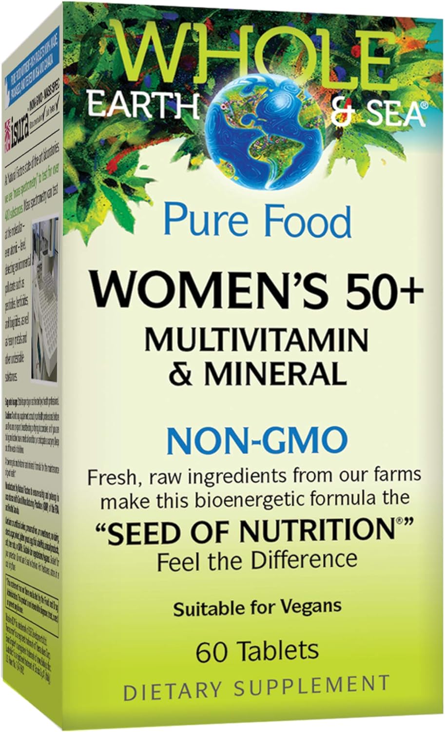 Whole Earth & Sea from Natural Factors, Women's 50+ Multivitamin & Mineral, Vegan, 60 Tablets (30 Servings): Health & Personal Care