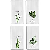 Qpenm Boho Botanical Hand Towels for Bathroom Set of 4, Relax Unwind Soak Breathe Decorative Spa Gym Yoga Bobo Hand Towels for Bathroom, 16x24 Inches