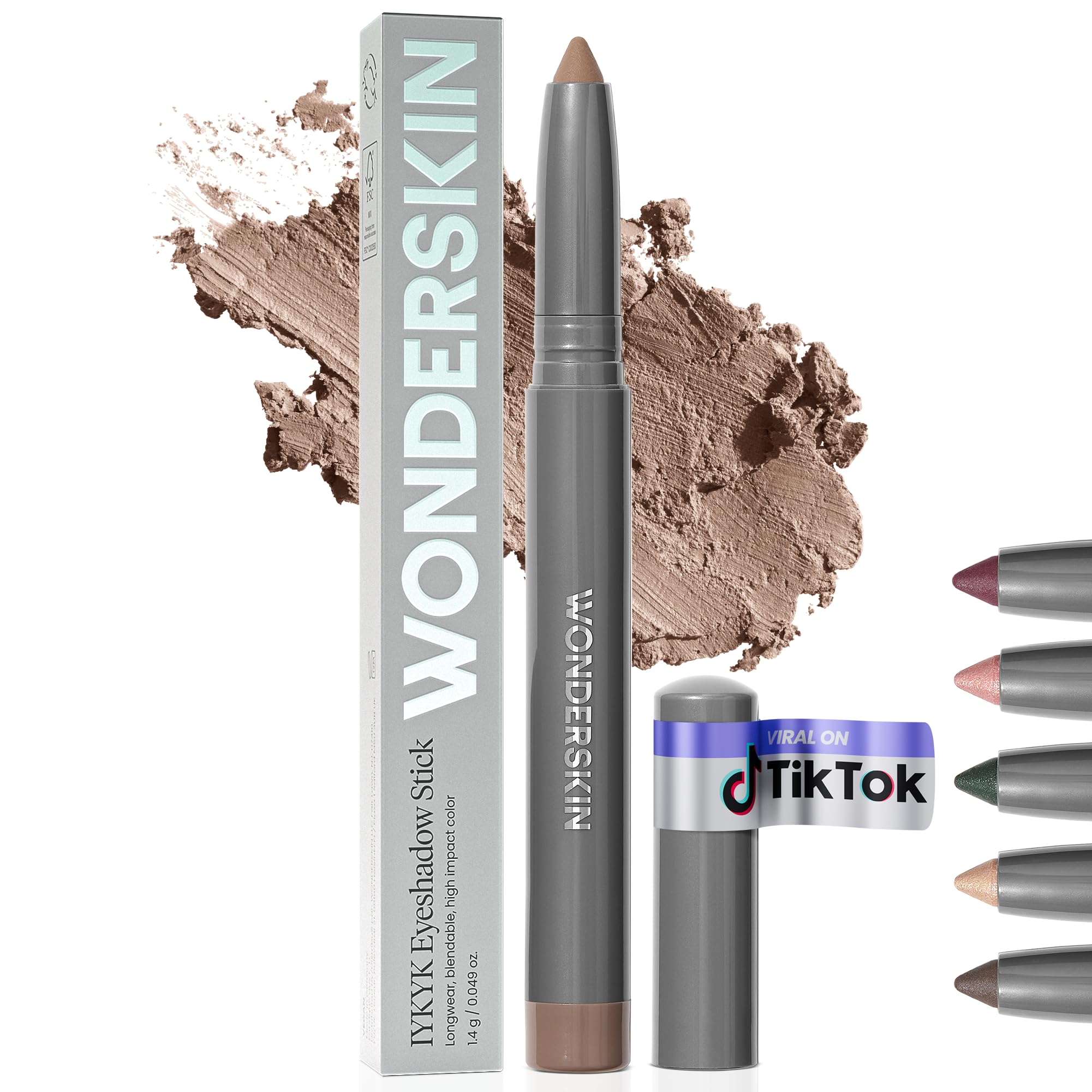 Wonderskin Eyeshadow Stick - IYKYK Longwear Eye Shadow Sticks, Budge-Proof and Waterproof Matte Eyeshadow Stick with Built-in Sharpener (Mink)
