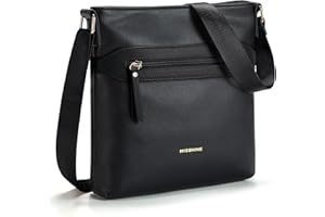 Missnine Crossbody Bags for Women Multi Pocket Purses Soft Leather Medium Shoulder Handbags with Adjustable Strap