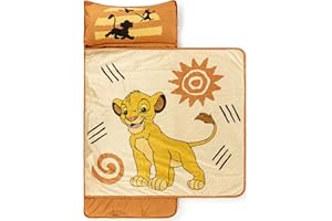Jay Franco Kids Nap Mat with Embedded Pillow & Blanket – Soft 46"x20" Microfiber Sleeping Bag with Name Tag & Handle for Scho