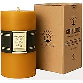 Extra Large Pure Beeswax Pillar Candle - 80 Hours Lasting - 100% Pure Beeswax and Cotton Wick - Unscented Candle for Emergencies - Candle Lovers Gift