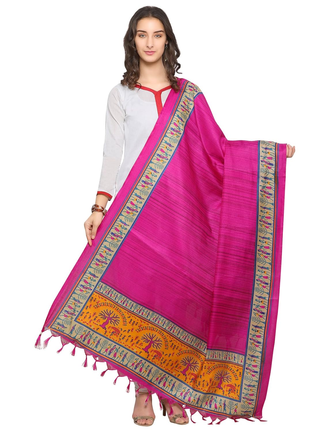 kanchnar women's bhagalpuri silk printed dupatta