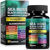 LTQXGT Ashwagandha Sea Moss Black Seed Oil 60 Grain