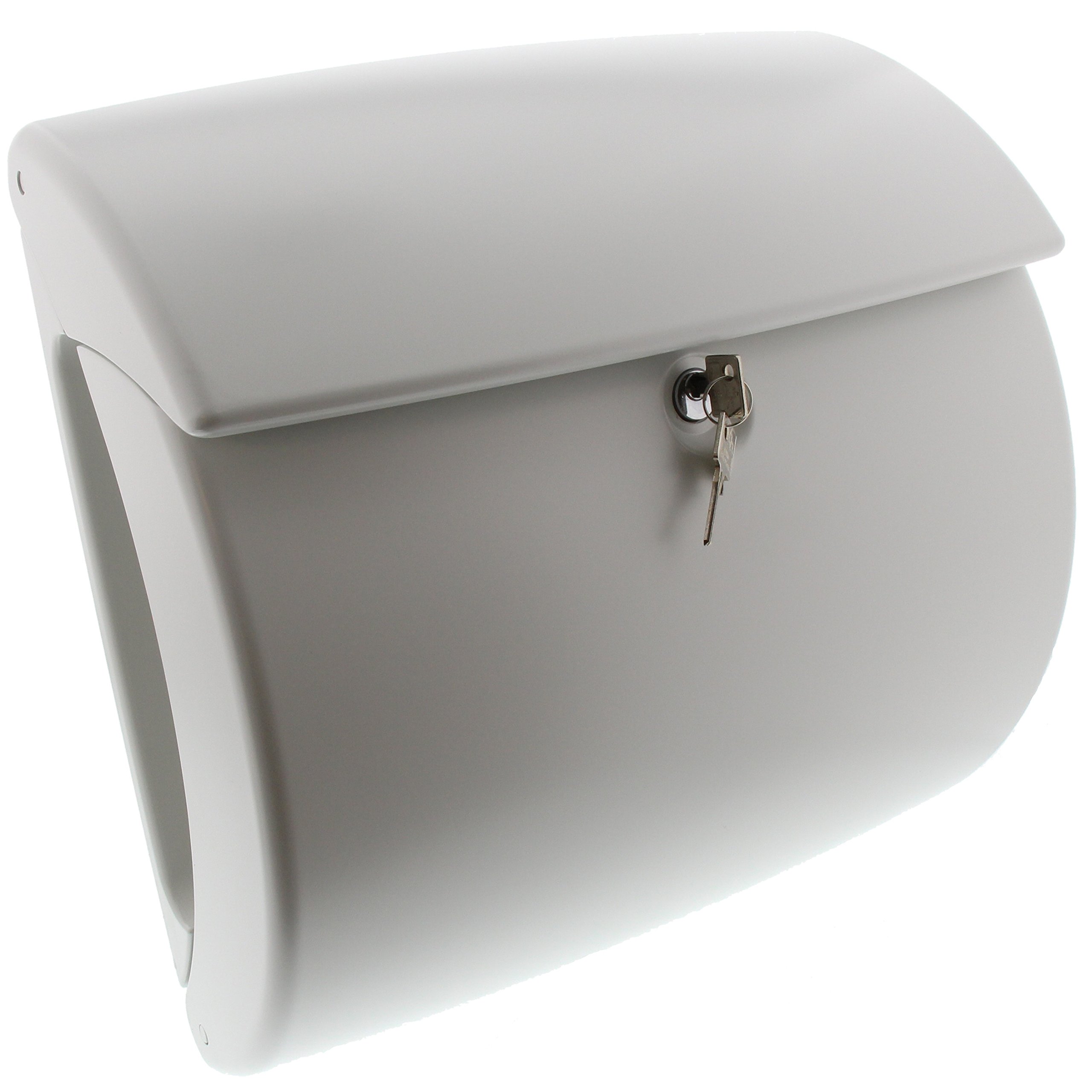 BURG-WÄCHTER Plastic Letterbox With Integrated Newspaper Compartment, A4 Throw-in Format, EU Norm EN 13724, Kiel 886 W, White
