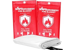 Safewayfire Emergency Fire Blanket - 2 Pack - Fiberglass Fire Blanket for Home, 39.4'' x 39.4'' Fire Suppression Blanket for Kitchen