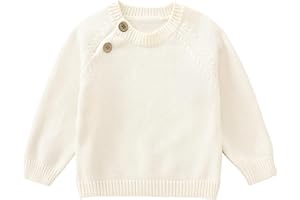 pureborn Baby Toddler Boys Girls Pullover Sweater Cotton Knit Button Closure Sweaters