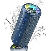 Ortizan Bluetooth Speaker, IPX7 Waterproof, Portable Speakers with HD Sound, Deep Bass, RGB Lights (Notice: X8 Pro Navy and X8 Pro Blue Cannot be paired via TWS Due to Different Bluetooth Versions)