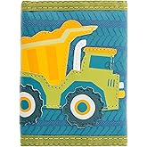 Stephen Joseph, Kids Unisex Wallet, Toddler Wallet for Boys and Girls with Applique Designs, Screen Printed Wallet with Zippered Coin Pocket, Blue Construction