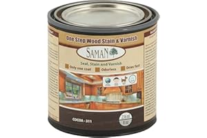 SamaN Interior One Step Wood Seal, Stain and Varnish – Oil Based Odorless Dye - Protection for Furniture and Fine Wood (Cocoa