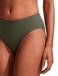 CRZ YOGA Bikini Bottoms for Women Mid Rise Full
