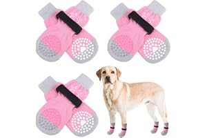 SCENEREAL Anti-Slip Dog Socks to Prevent Licking Paws, Dog Shoes for Hot/Cold Pavement, Dog Boots & Paw Protectors with Grippers for Hardwood Floors, Dog Booties for Small Medium Large Senior Dogs