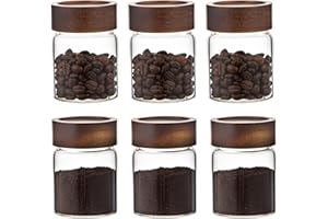 Patoper Glass Spice jars Glass Jars with Screw Lid 5 oz, Food Storage Canister for Pantry Sugar Tea Coffee Bean Seasoning Nut