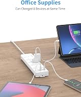 Mscien 2M 5 Way Extension Lead with USB Slots USB A C Individually Switched view 3