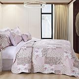 B&B Zurich Patchwork Bedspread Set 100% Cotton Filling Quilted Comforter view 2
