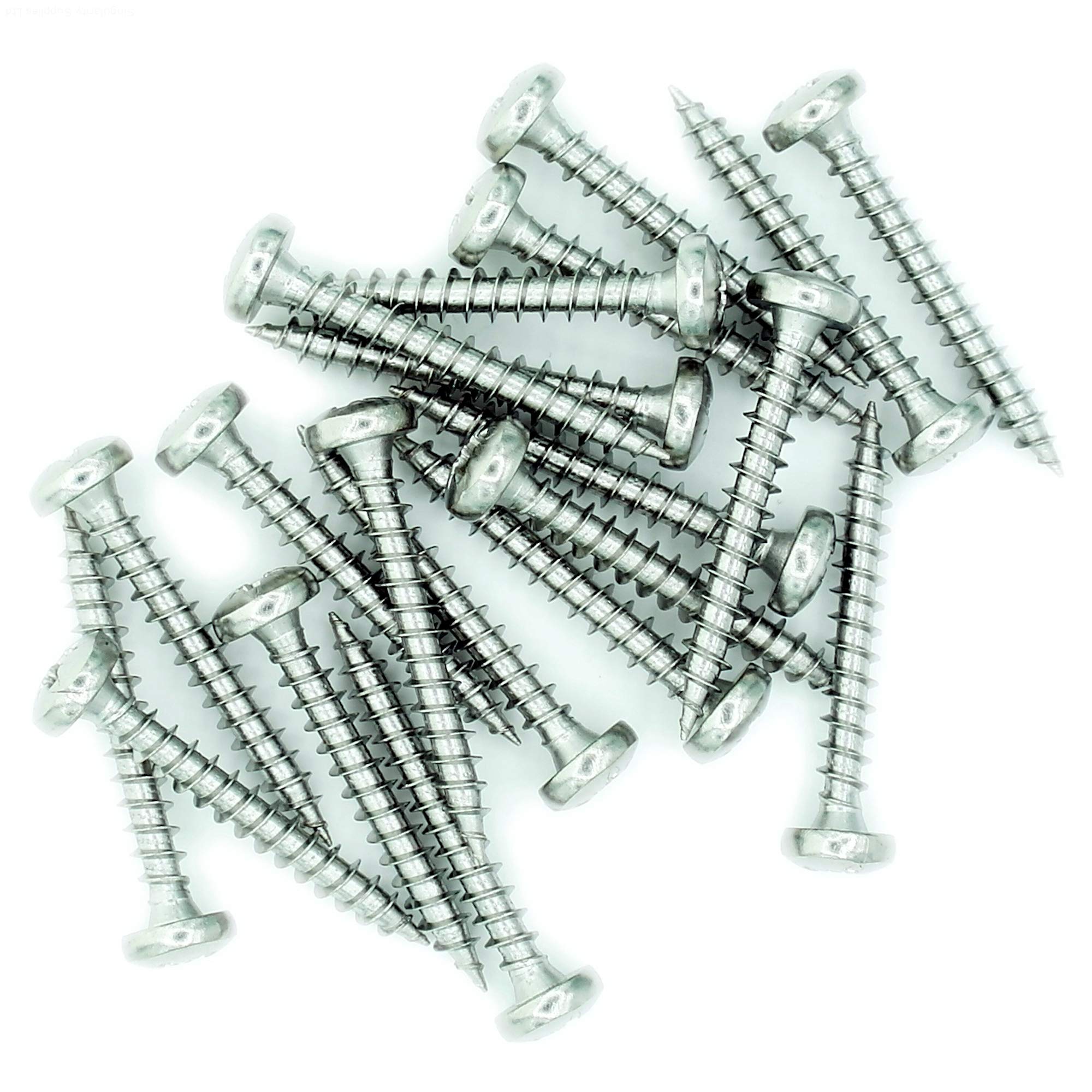 No.6 x 0.5 (4mm x 12mm) Pozi Pan Chipboard Screw - Stainless Steel (A2) (Pack of 20)
