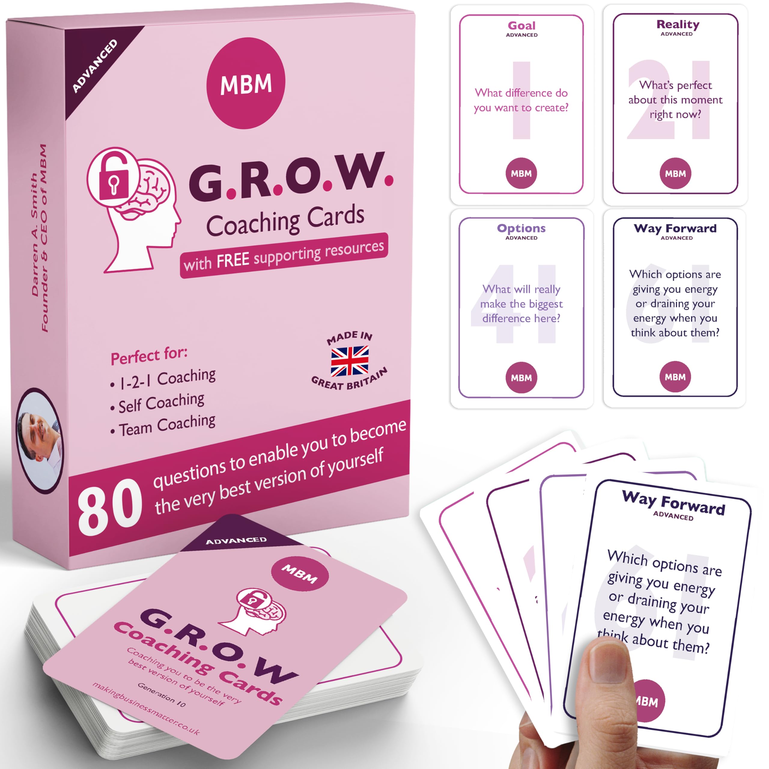 MBM 80 Advanced Grow Cards – Leadership Development Resources & Strategic Thinking Exercises for Coaches, HR Programs & Executive Training | Emotional Intelligence & Conversation Starters