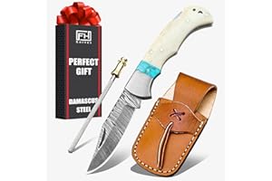 FH KNIVES Damascus Steel knife - Pocket Folding Knife with Clip - Handmade Custom knife - Damascus Pocket knife for Men – Cool Pocket Knife Good For Camping Hunting Fishing Indoor & Outdoors Activities