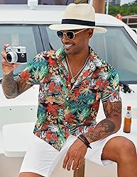 COOFANDY Mens Summer Shirt Button Up Short Sleeve