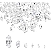 PH Pandahall 100pcs 6 Sizes Horse Eye Shaped Clear Cubic Zirconia Stone Loose Faceted Pointed Back Cabochons for Earring Bracelet Pendants Jewelry DIY Craft Making, 4/5/6/7/10/16mm