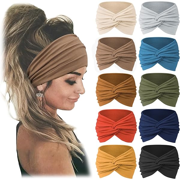 Jesries Headbands For Women Non Slip Turban Hair Wrap Elastic Hair - Foto 9