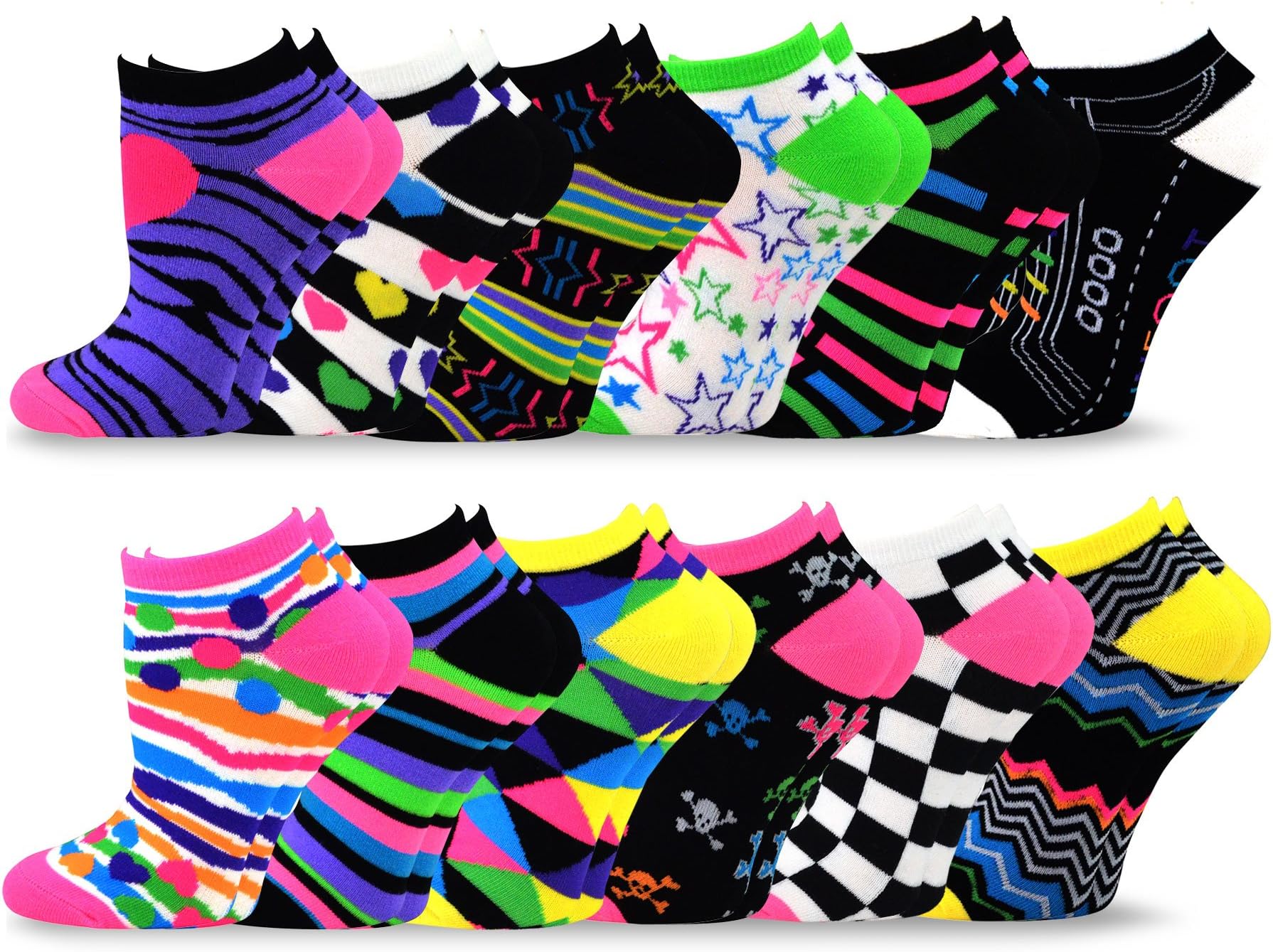 TeeHee Women's Acrylic No Show Low Cut Basic 12-Pack