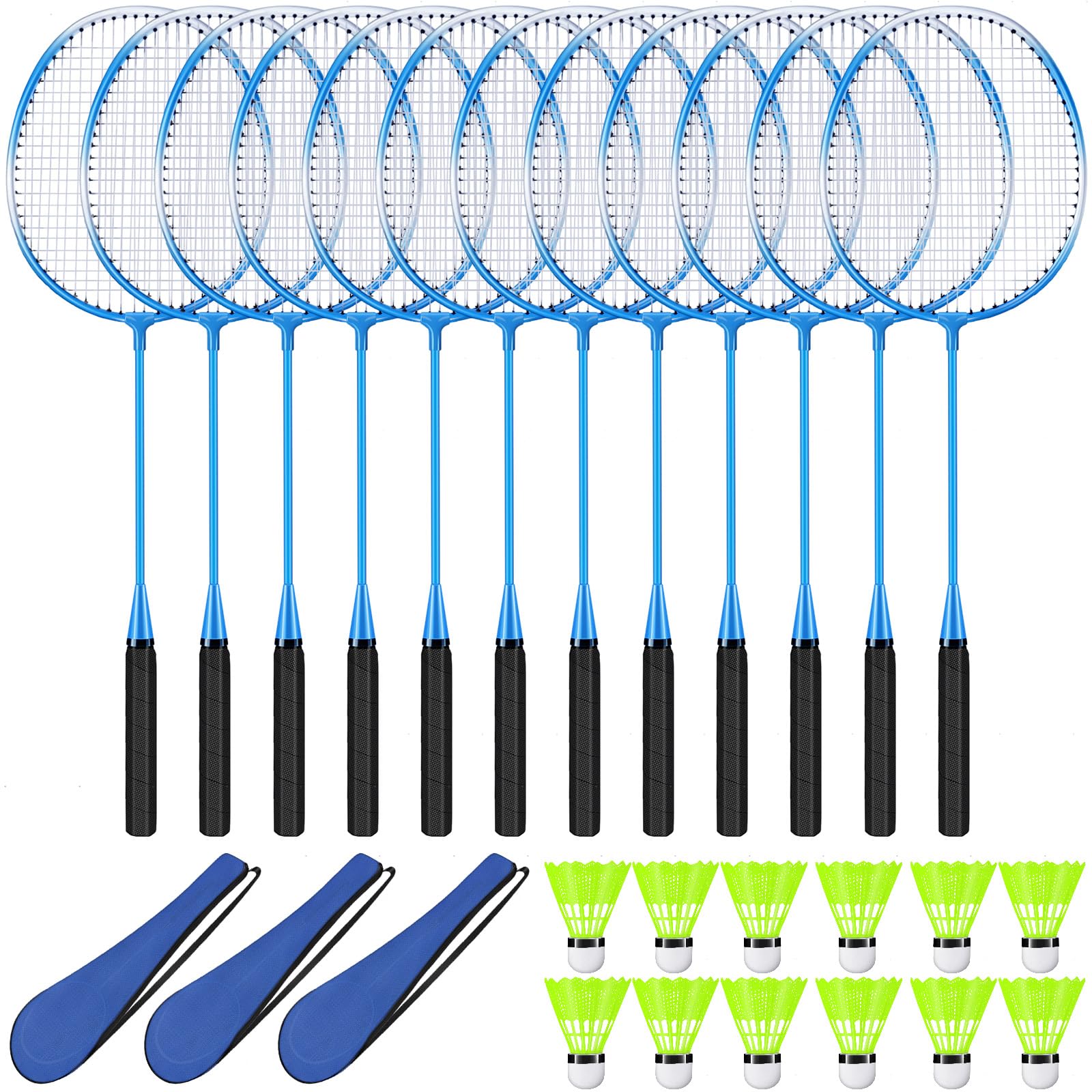 Chitidr 12 Pack Badminton Rackets Set Including