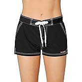 Meegsking Women Quick Dry Swimwear Trunks Sports Board Shorts with Soft Briefs Inner Lining