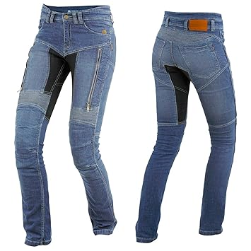 Trilobite Parado Motorrad Jeans Hose L32 Blau Damen Stretch Abriebfest Reißfest Elastisch, 3066134