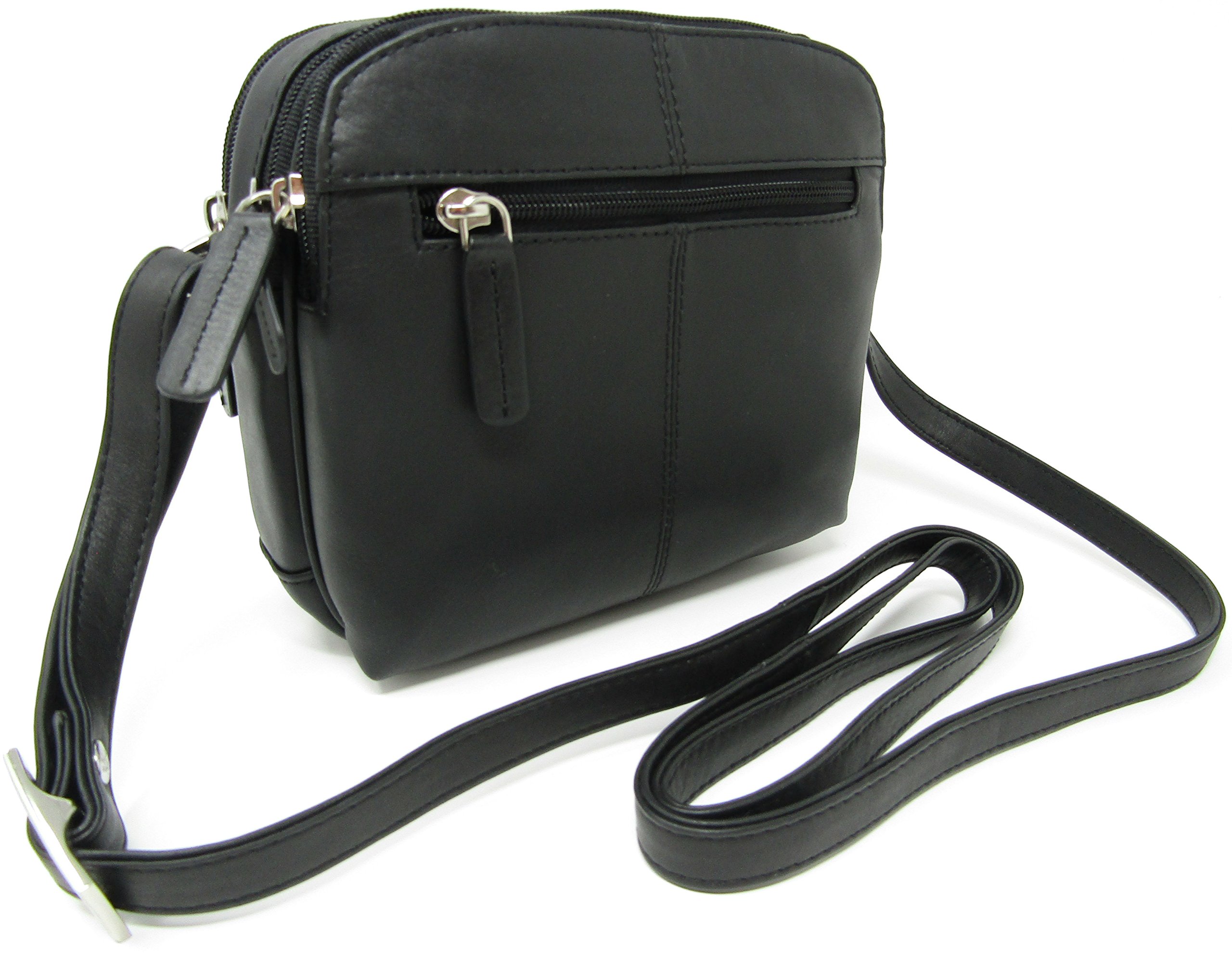 Cute Visconti Small Leather Holly Shoulder Messenger Bag Style 18939 (Black)