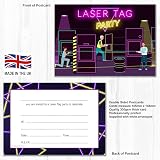 Olivia Samuel 20 x Laser Tag Party Invites A6 Cards with Envelopes view 2