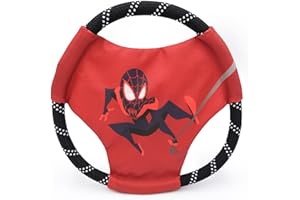 ZippyPaws Marvel Rope Gliderz - Durable Outdoor Dog Toy, Pet Flying Disc, Soft Frisbee Dog Toy for Throwing & Fetching - Miles Morales