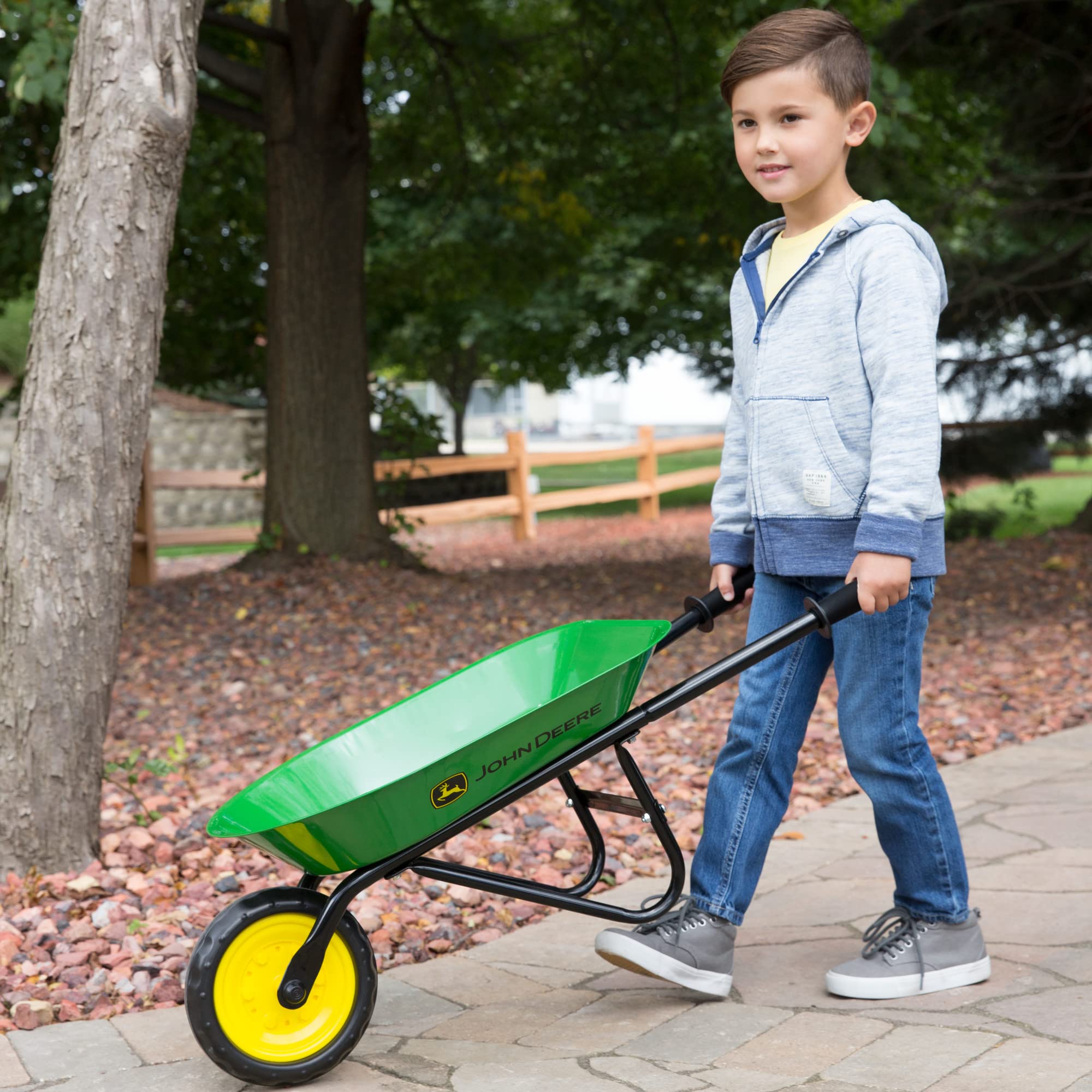 John Deere Kids Wheelbarrow - 34 Inch - Kids Gardening Tools - John Deere Toys - Ages 2 Years and Up