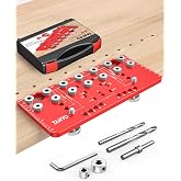 TANYO Shelf Pin Jig and Hinge Jig 2 In 1, 1/4 Inch Adjustable, 7 Hole | ﻿Aluminum Shelf Jig, Self-contained Clamping Function, Cabinet Hardware Jig Woodworking Tool Drill Guide