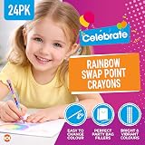 SOL 24pk Rainbow Swap Point Crayons Twistable Colour Pencils Party Bags view 3