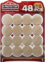 X-Protector Chair Pads 48 Pcs Felt Furniture Floor Protectors 25mm